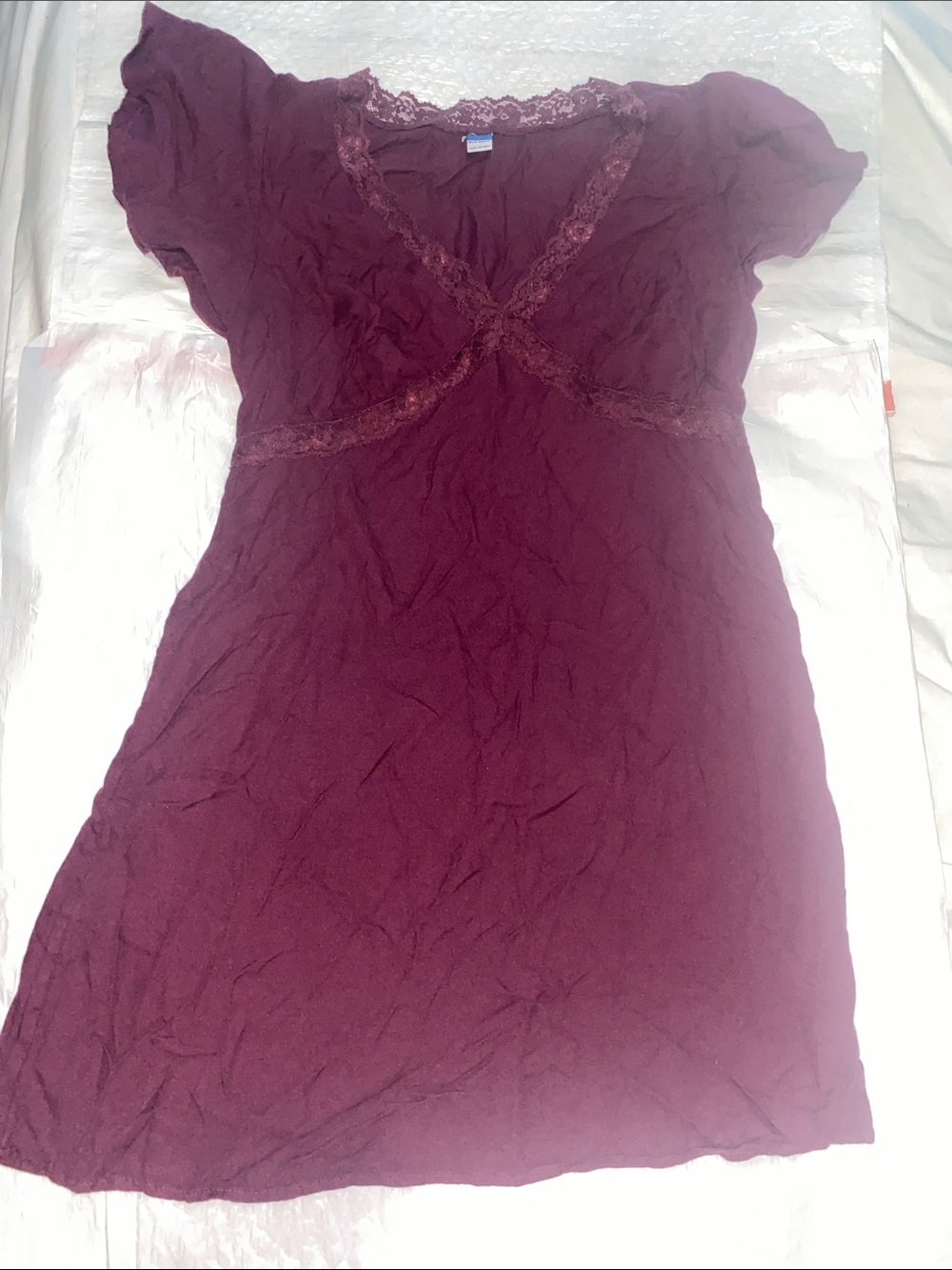 Old Navy Plum Lace-Trim Dress